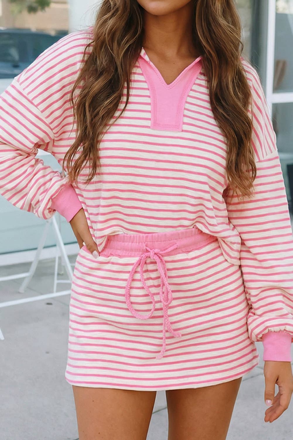 Maddie Striped Set - Pink