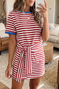 Red Nautical Tie T-Shirt Mini Dress