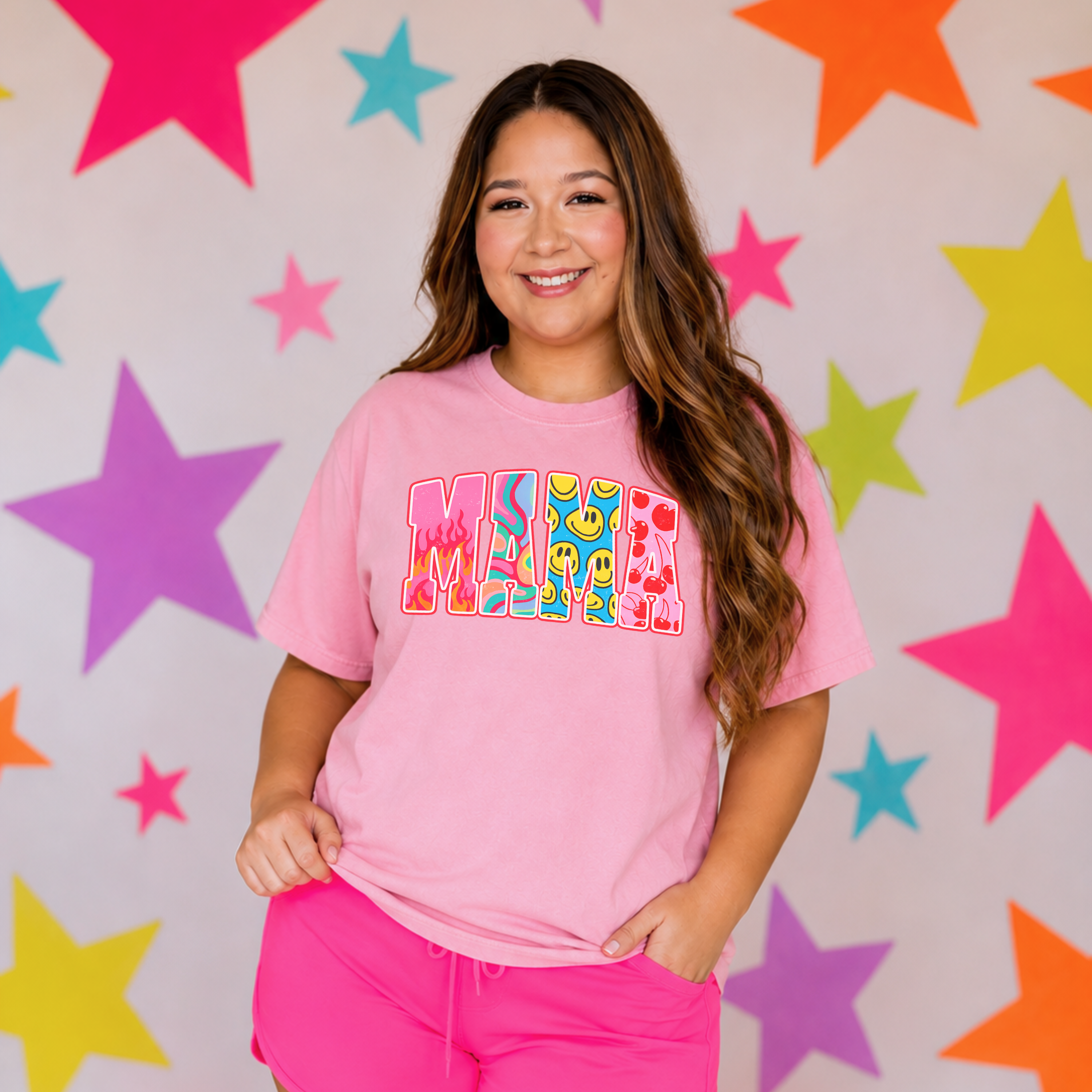 Colorful Retro Mama Shirt