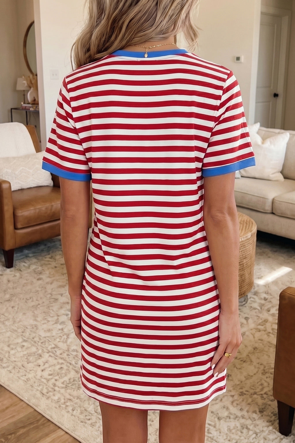Red Nautical Tie T-Shirt Mini Dress
